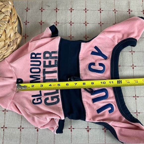 Doggy Couture Pink Velour Tracksuit Vtg Rare Juicy Couture Dog Outfit Authentic - Picture 10 of 12